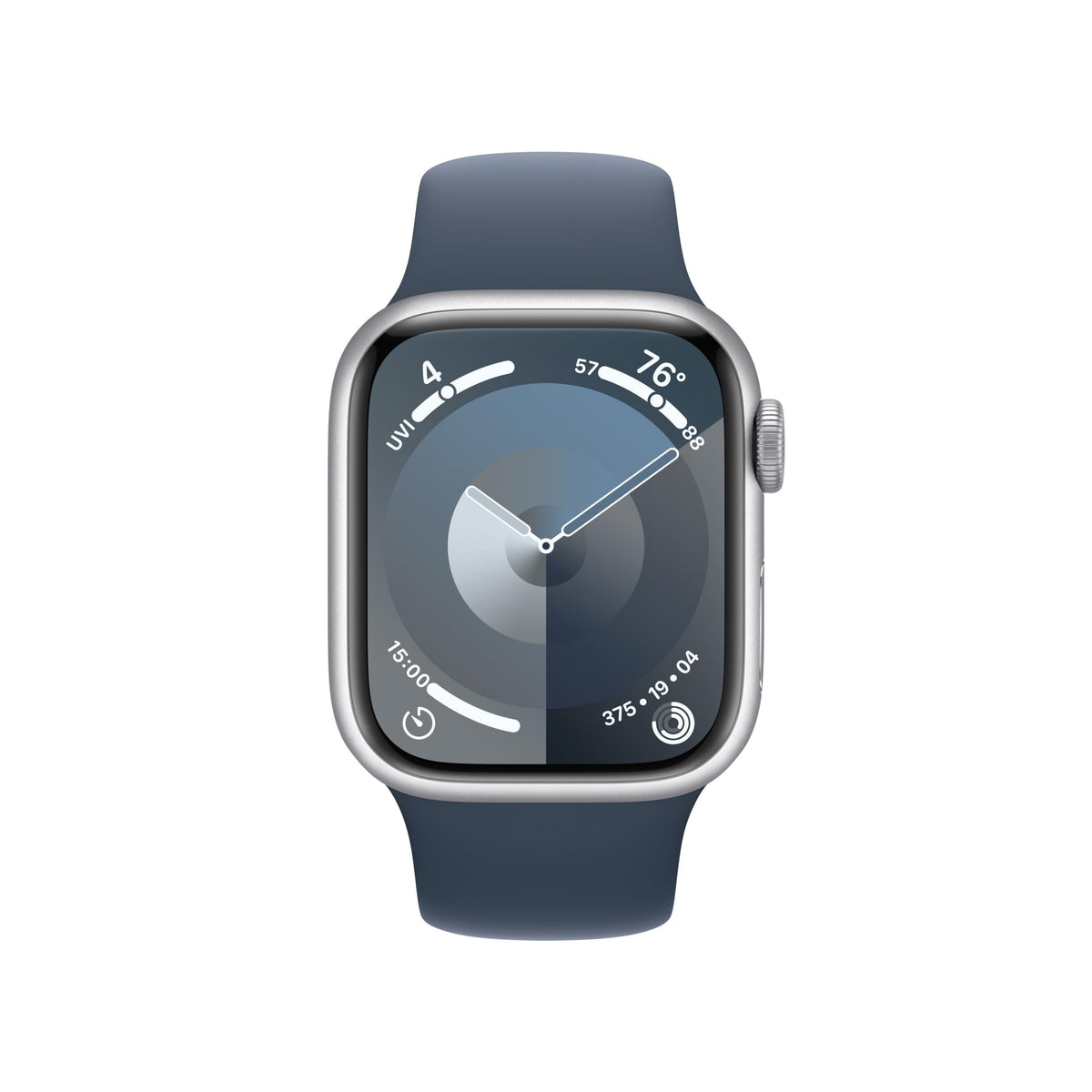 Apple Watch Series 9 (GPS + Cellular) 41mm Silver Aluminum Case with Storm Blue Band - M/L - MRHW3LL/A - Image 2