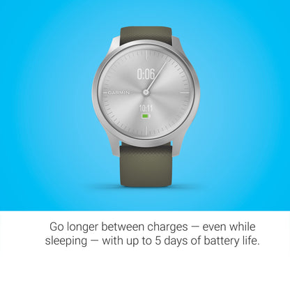 Garmin vivomove Style Silver - Moss Green Band - 010-02240-01 - Image 3