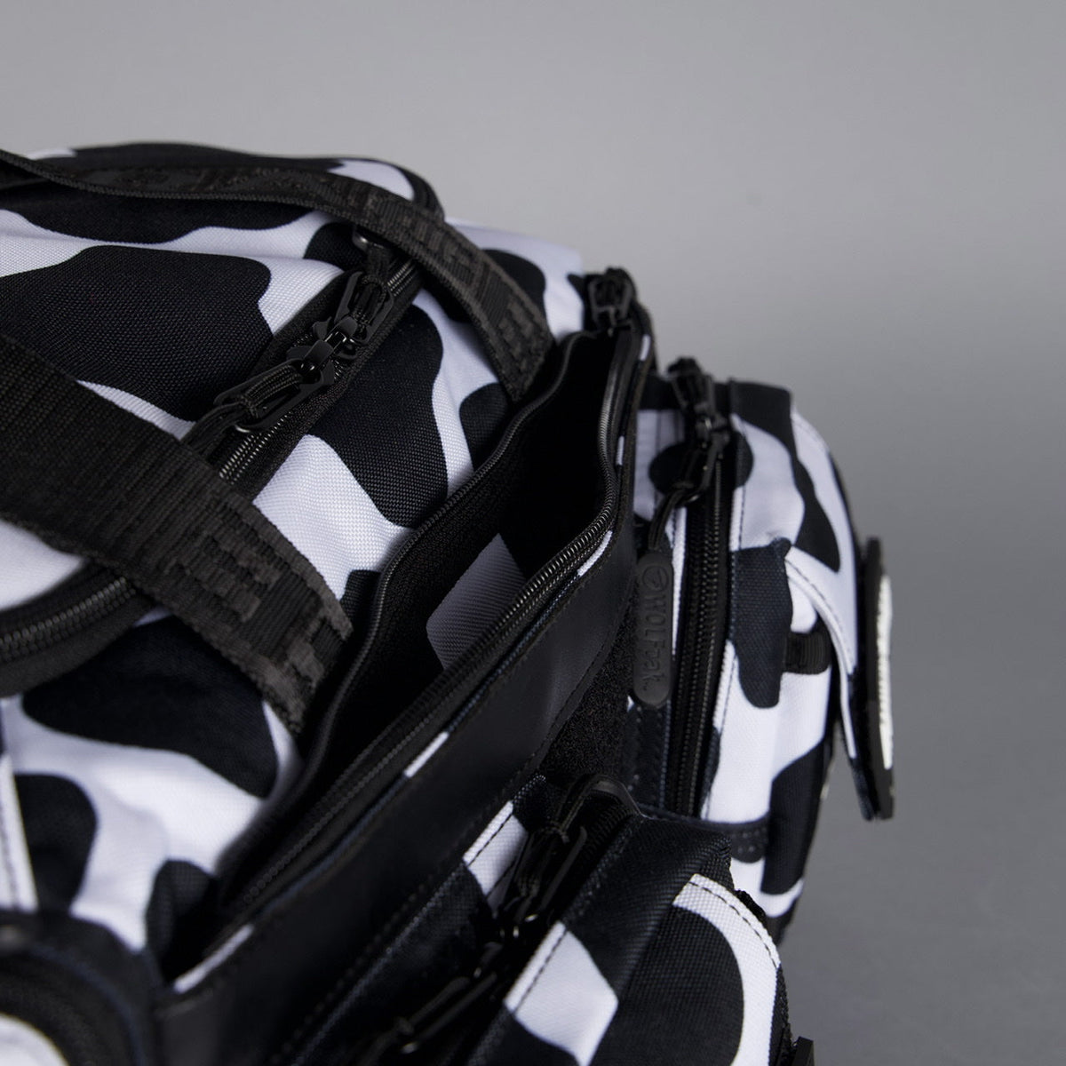 20L Mini Duffle Bag Black White Cow - Image 32
