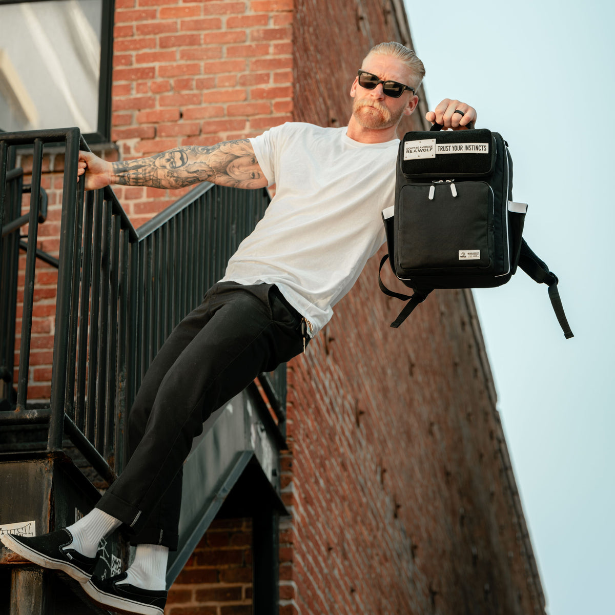 15L Backpack Alpha Black White Accents - Image 6