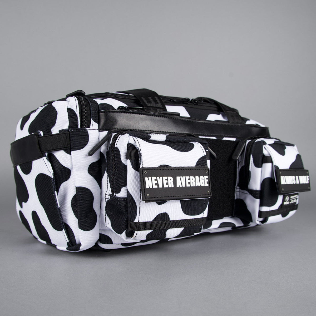 20L Mini Duffle Bag Black White Cow - Image 21