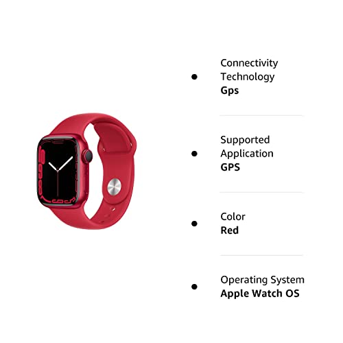 Apple Watch Series 7 (GPS, 41MM) - Red Aluminum Case with Red Sport Band - MKN23LL/A - Image 7