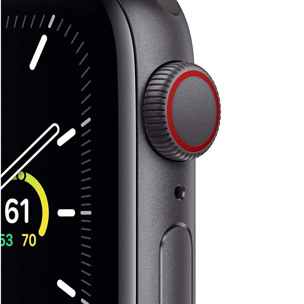 Apple Watch SE 44mm GPS Cellular Space Gray Aluminum Case Black Sport Band - MKRR3LL/A - Image 2