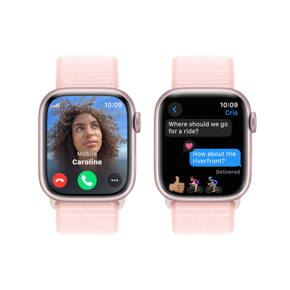 Apple Watch Series 9 GPS Cellular 41mm Smartwatch with Pink Aluminum Case, Sport Loop - MRJ13LL/A - Image 4