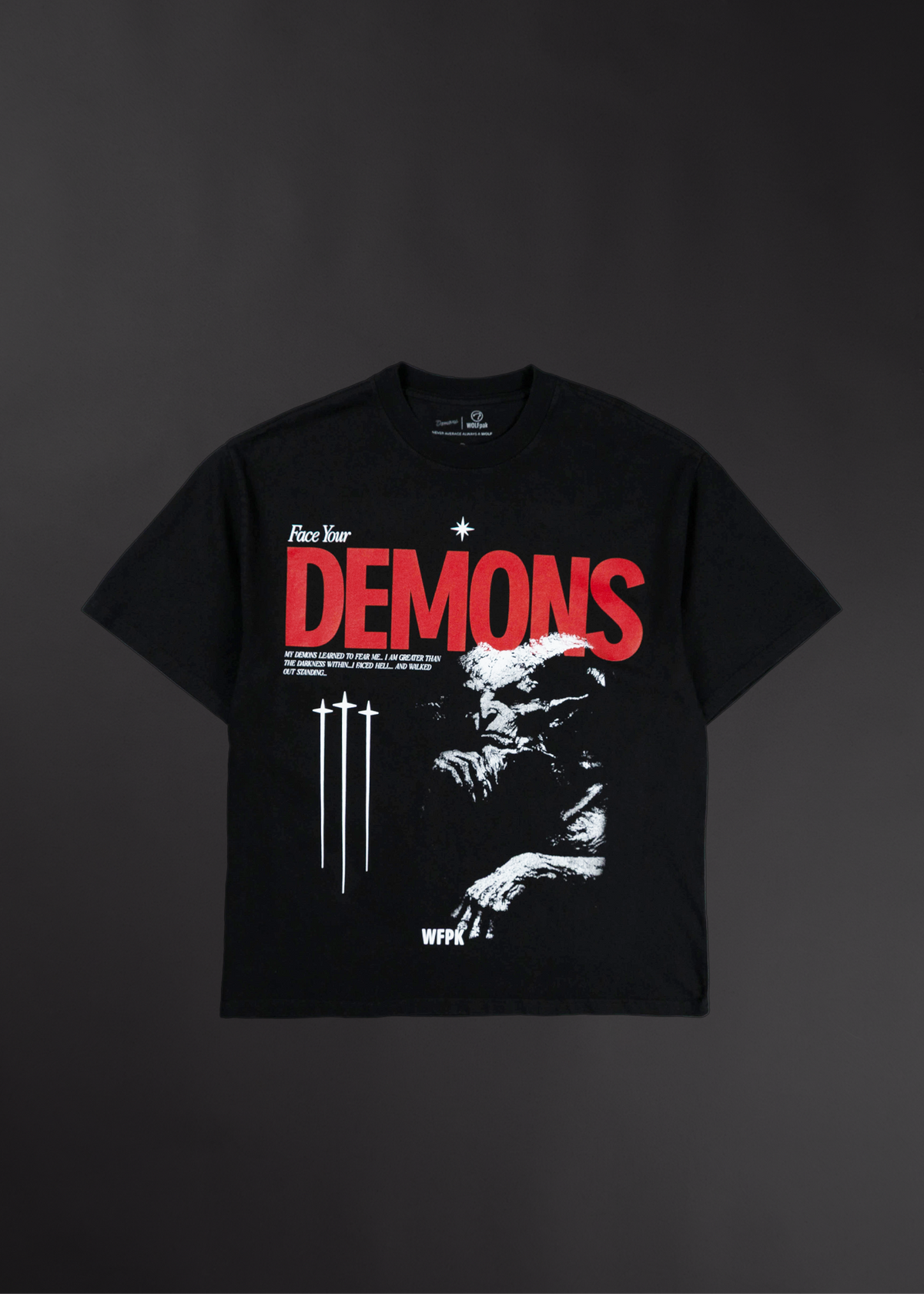 Face Em Graphic T-Shirt Face Your Demons - Image 6