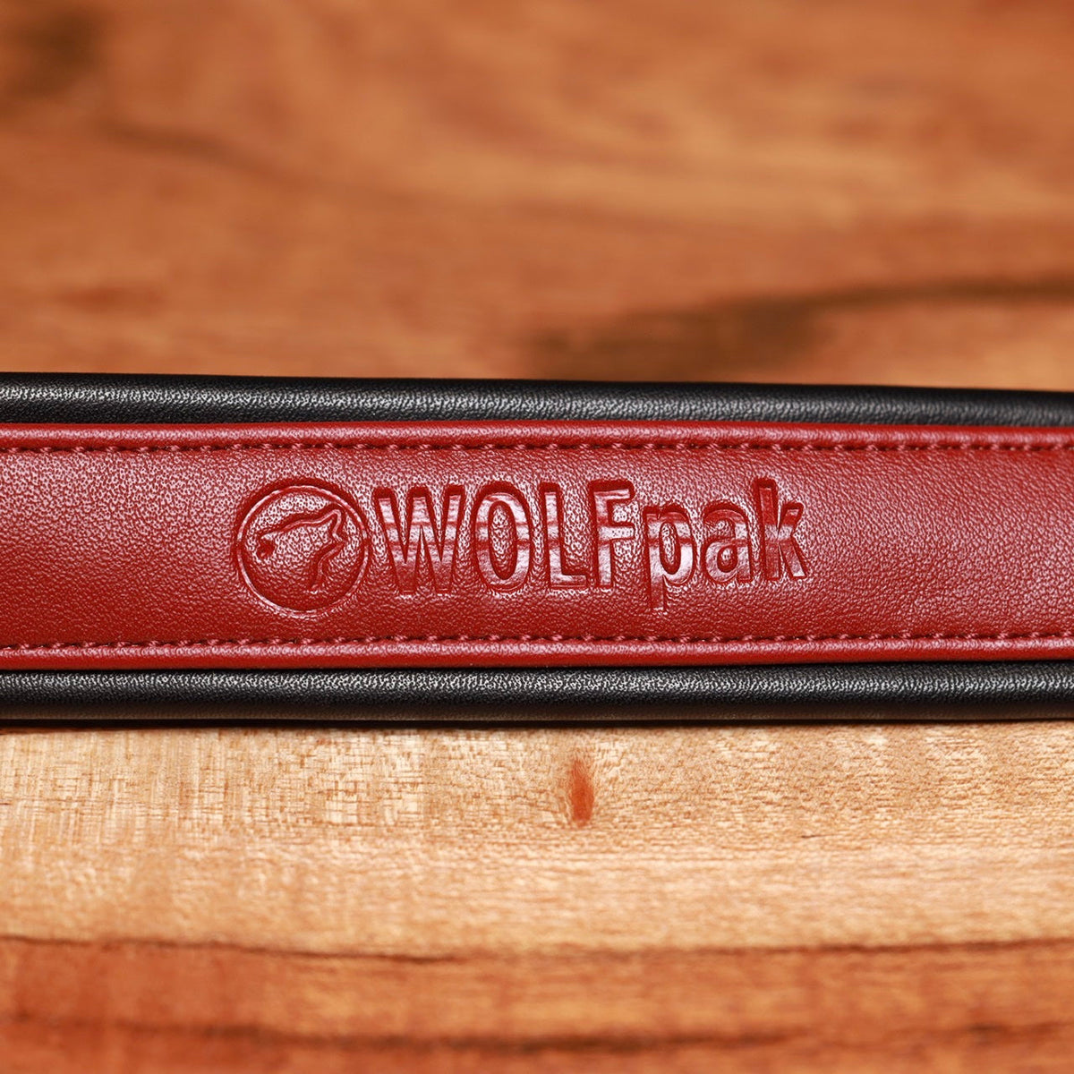 Luxury Dog Collar Burgundy Red & Black - Image 3