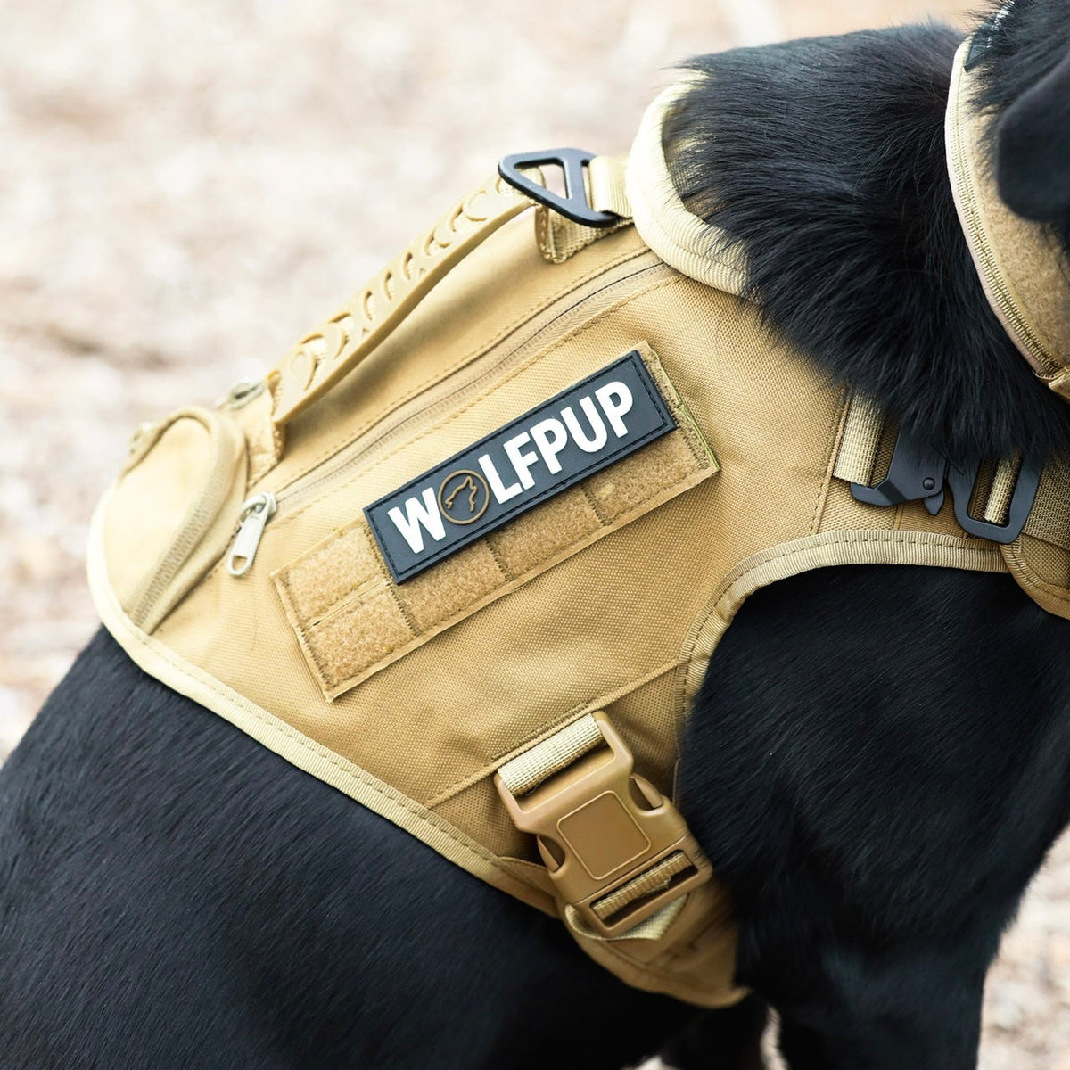 Khaki Tactical Dog Vest Harness - Image 5