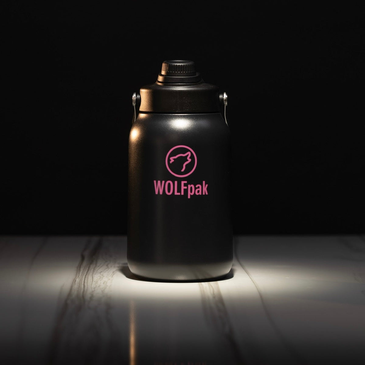 64oz Flask Black Pink Letters