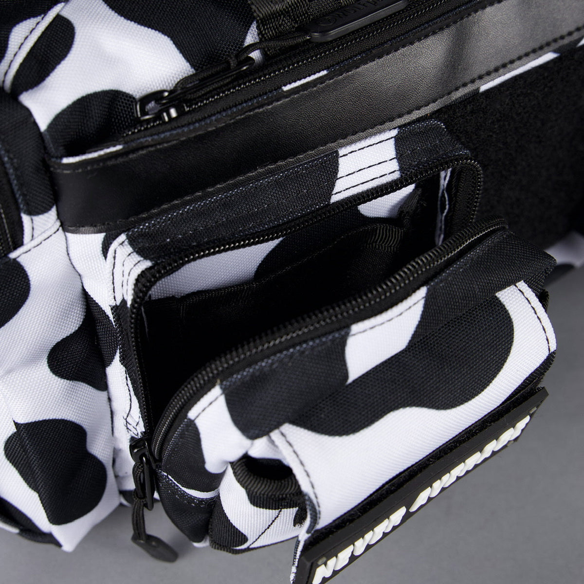 20L Mini Duffle Bag Black White Cow - Image 34