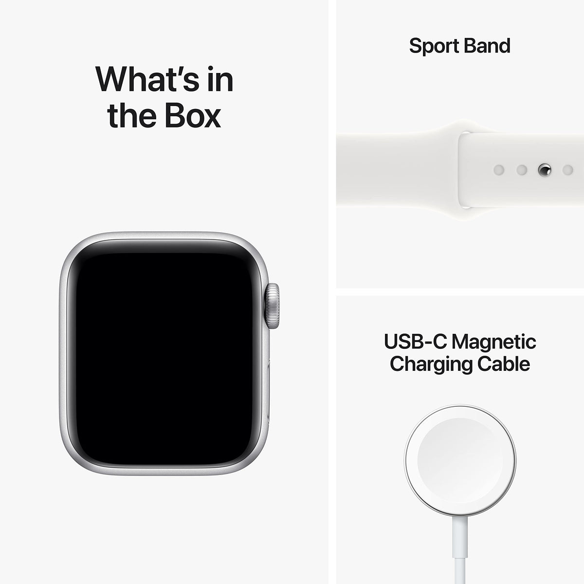 Apple Watch SE 2nd Generation (GPS) 40mm Aluminum Case with White Sport Band - M/L - Silver - MNTC3LL/A - Image 4