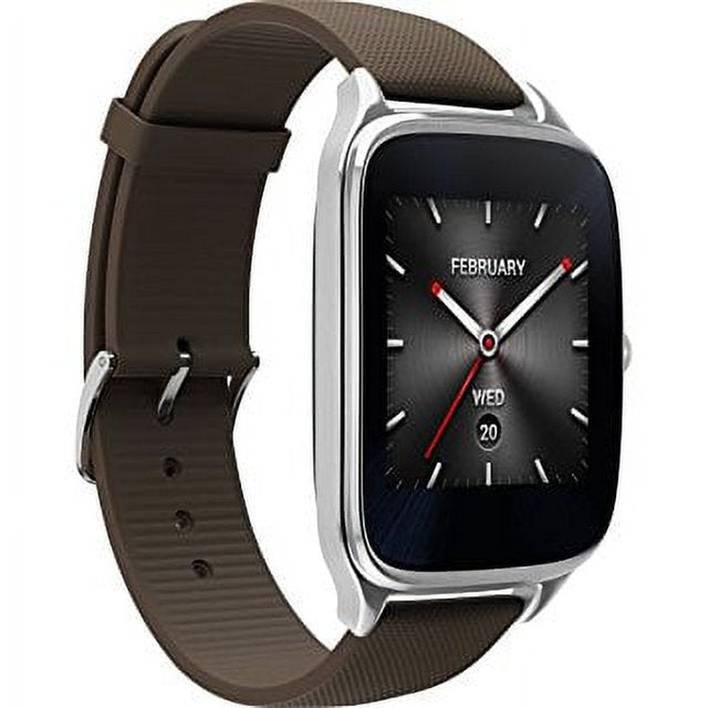 ASUS - ZenWatch 2 Smartwatch Stainless Steel plate w/ Brown band - WI501Q-1B-GB2 - Image 2
