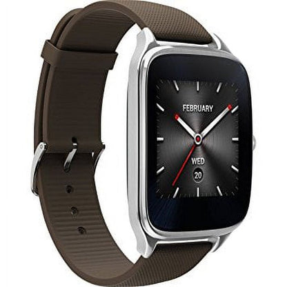 ASUS - ZenWatch 2 Smartwatch Stainless Steel plate w/ Brown band - WI501Q-1B-GB2 - Image 2