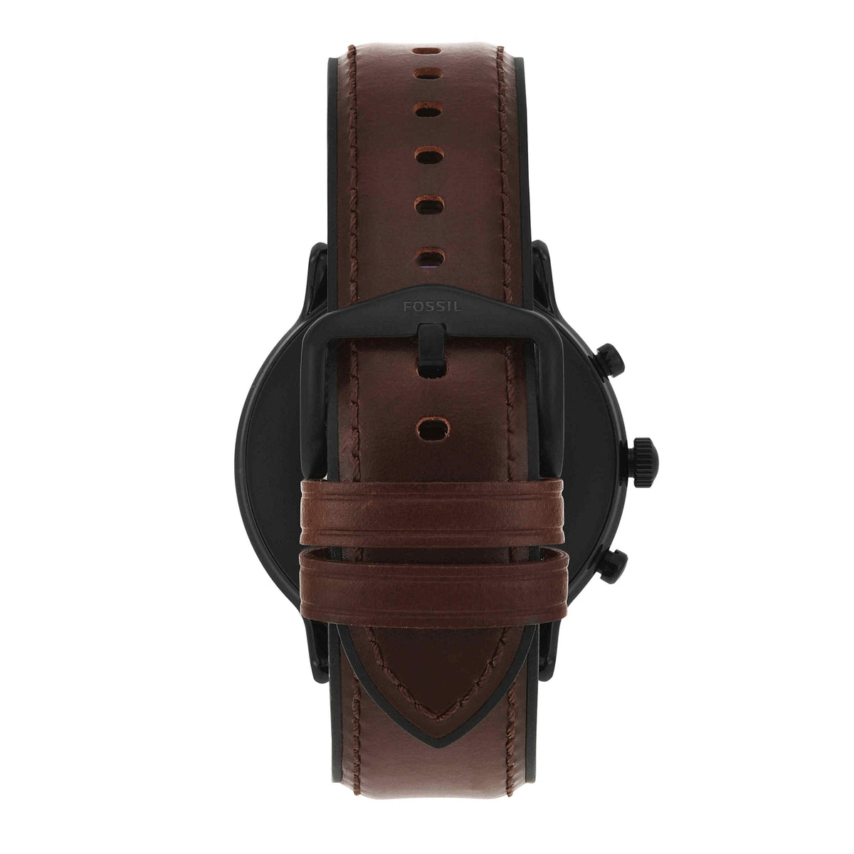 Fossil - Gen 5 Smartwatch 44mm Stainless Steel - Black with Brown Leather Band - FTW4026 - Image 3