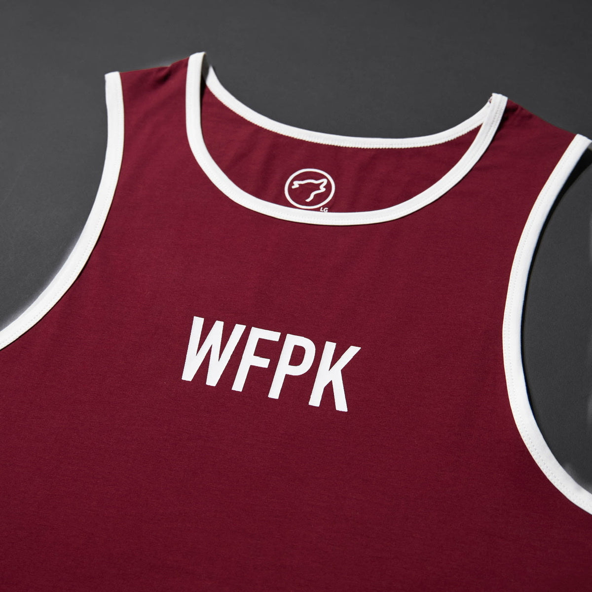 Men's Performance Tank Crimson Red with Off White Border (SALE) - Image 3