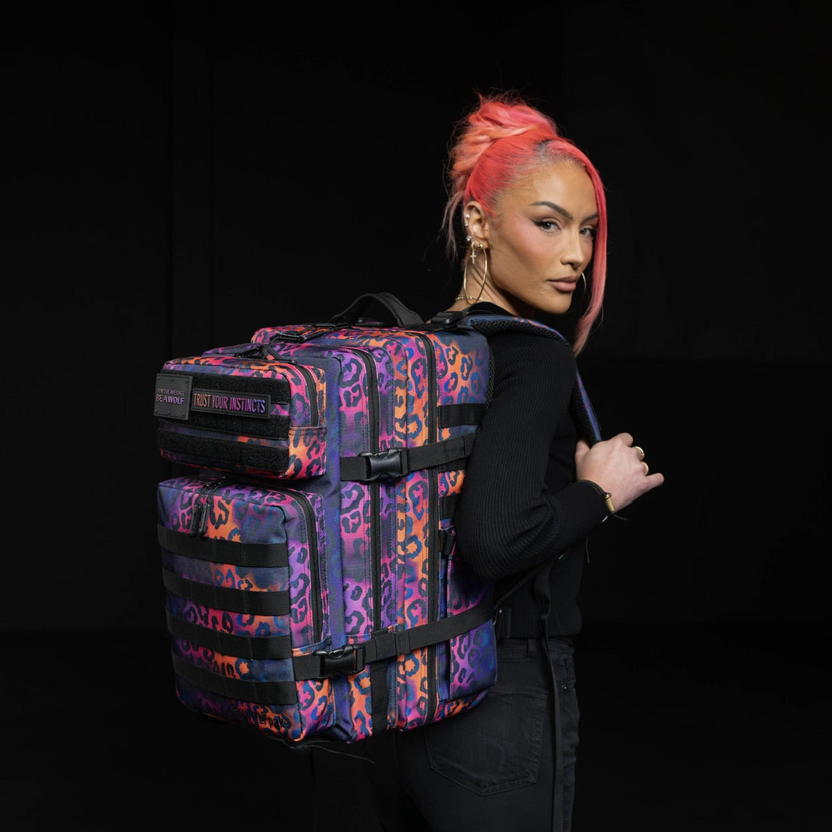 45L Backpack Neon Leopard - Image 4