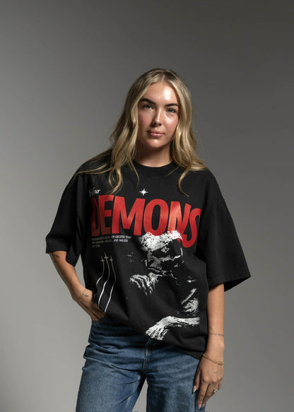 Face Em Graphic T-Shirt Face Your Demons - Image 3
