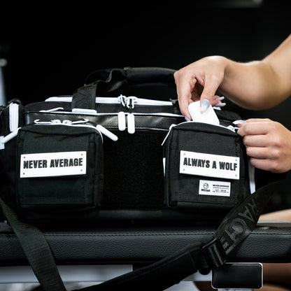 20L Mini Duffle Bag Black with White Accents - Image 4