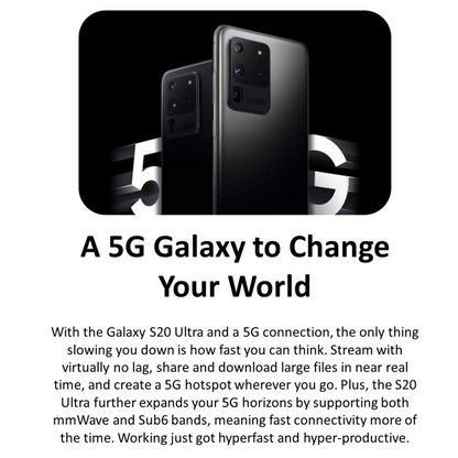AT&T Samsung Galaxy S20 Ultra 5G - 512GB - Cosmic Black - SM-G988UZKEATT - Image 5
