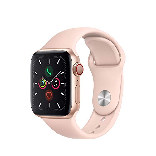 Apple Watch Series 5 (GPS + Cellular, 40MM) - Gold Aluminum Case with Pink Sport Band - MWWP2LL/A
