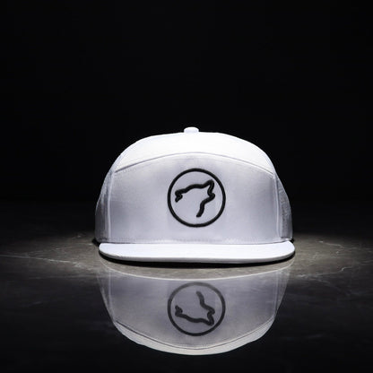 Flat Bill Snapback Hat Arctic White