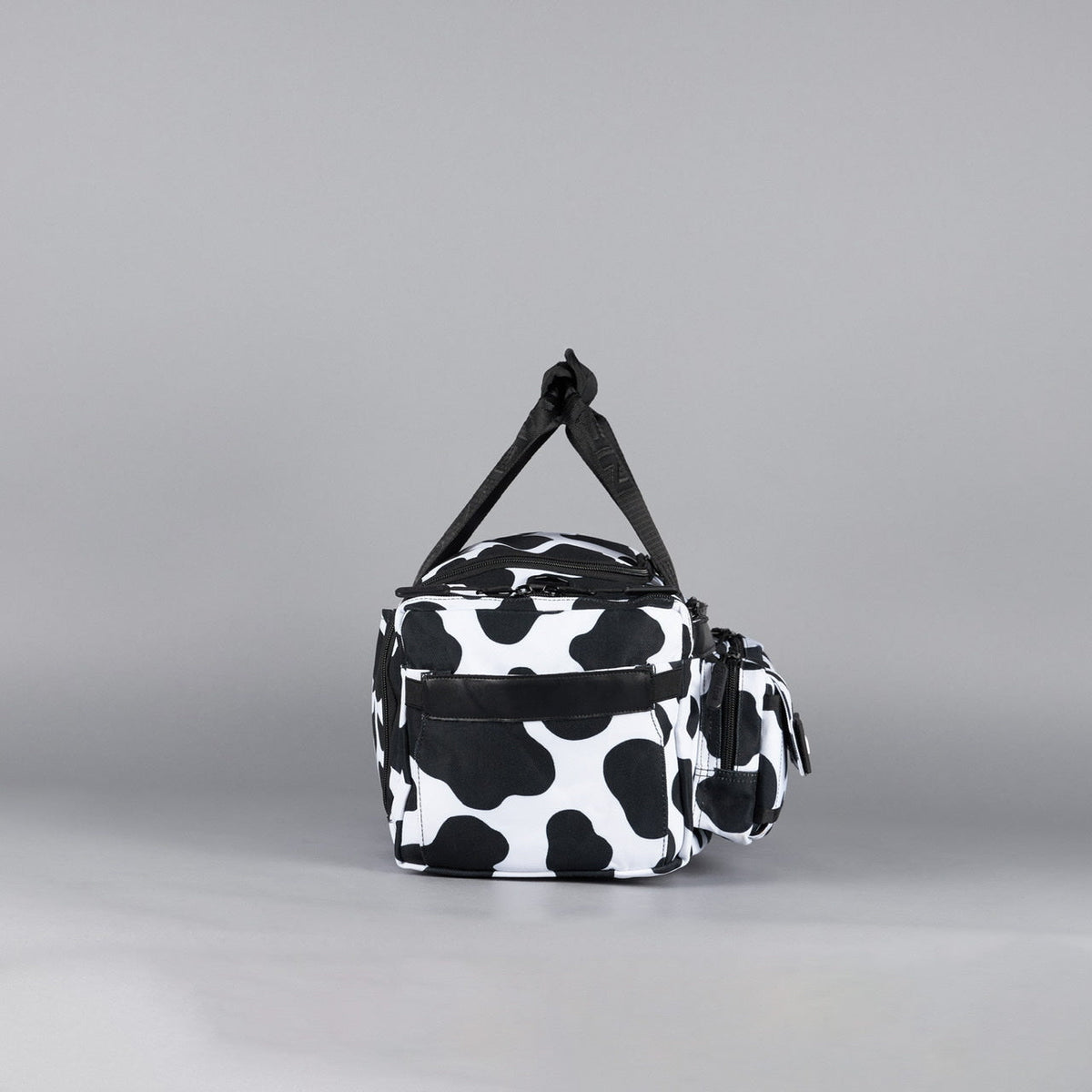 20L Mini Duffle Bag Black White Cow - Image 9