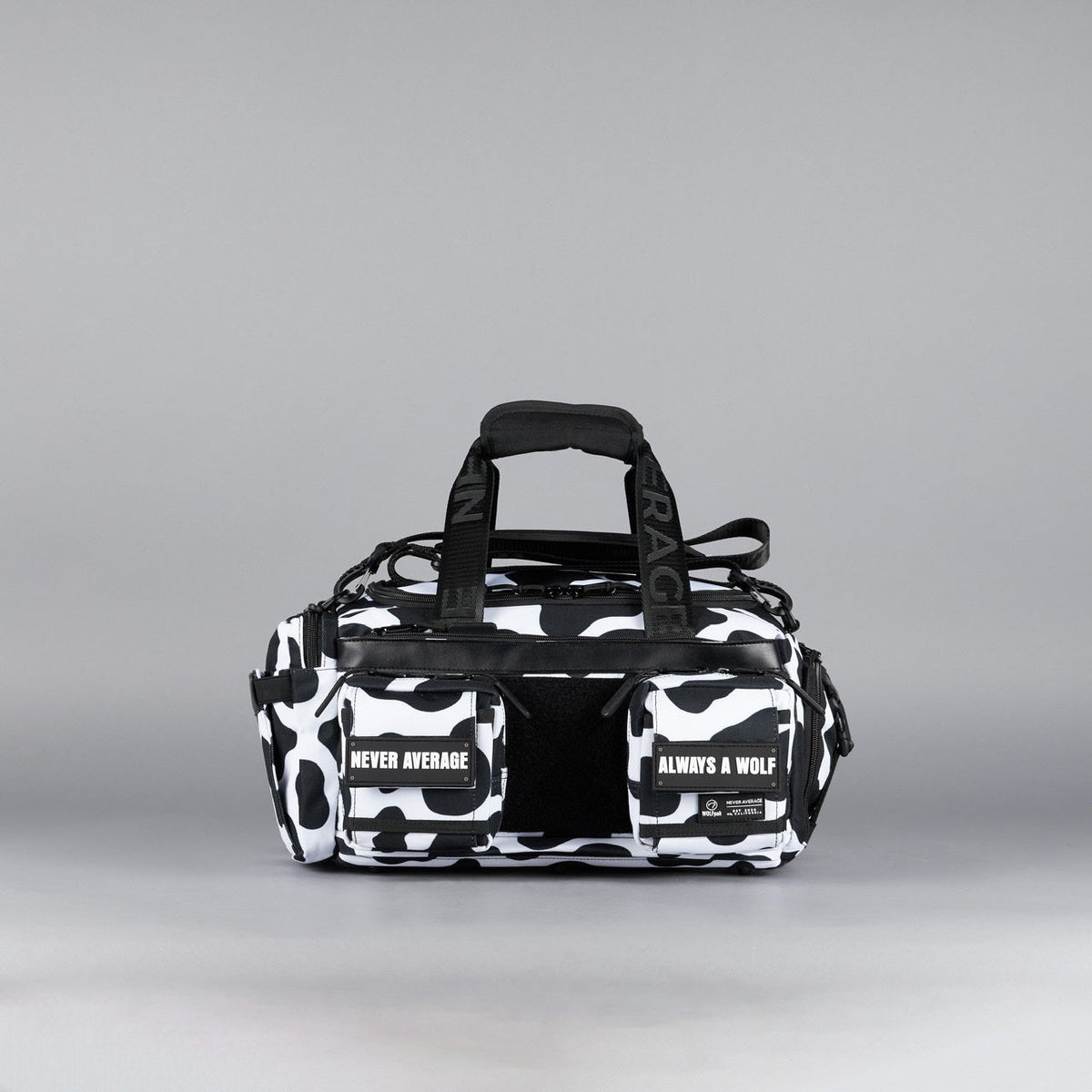 20L Mini Duffle Bag Black White Cow - Image 7
