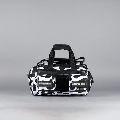 20L Mini Duffle Bag Black White Cow - Image 7