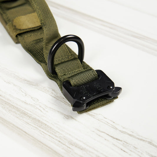 Tactical Nylon Dog Collar Green - Image 2