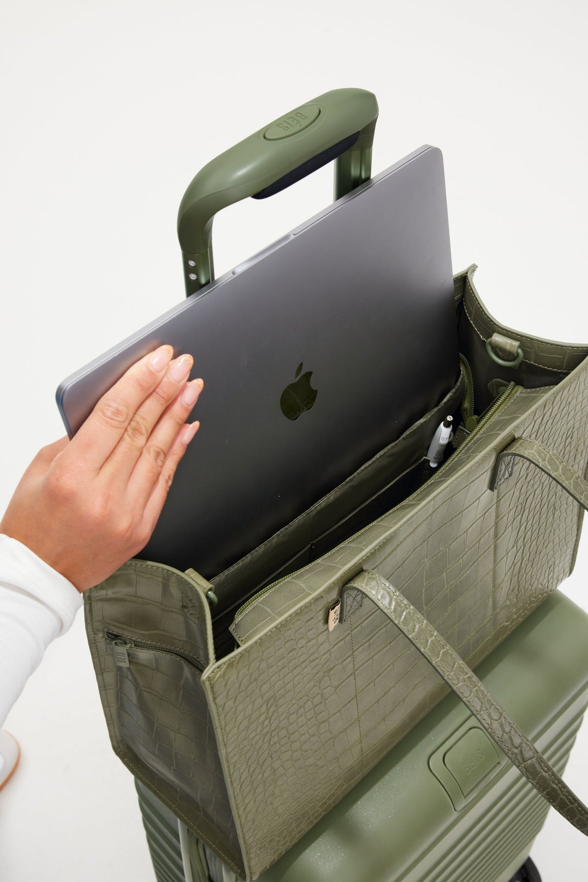 Resale The Work Tote in Olive Croc - Image 8