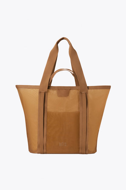 The Mesh Beach Tote in Camel