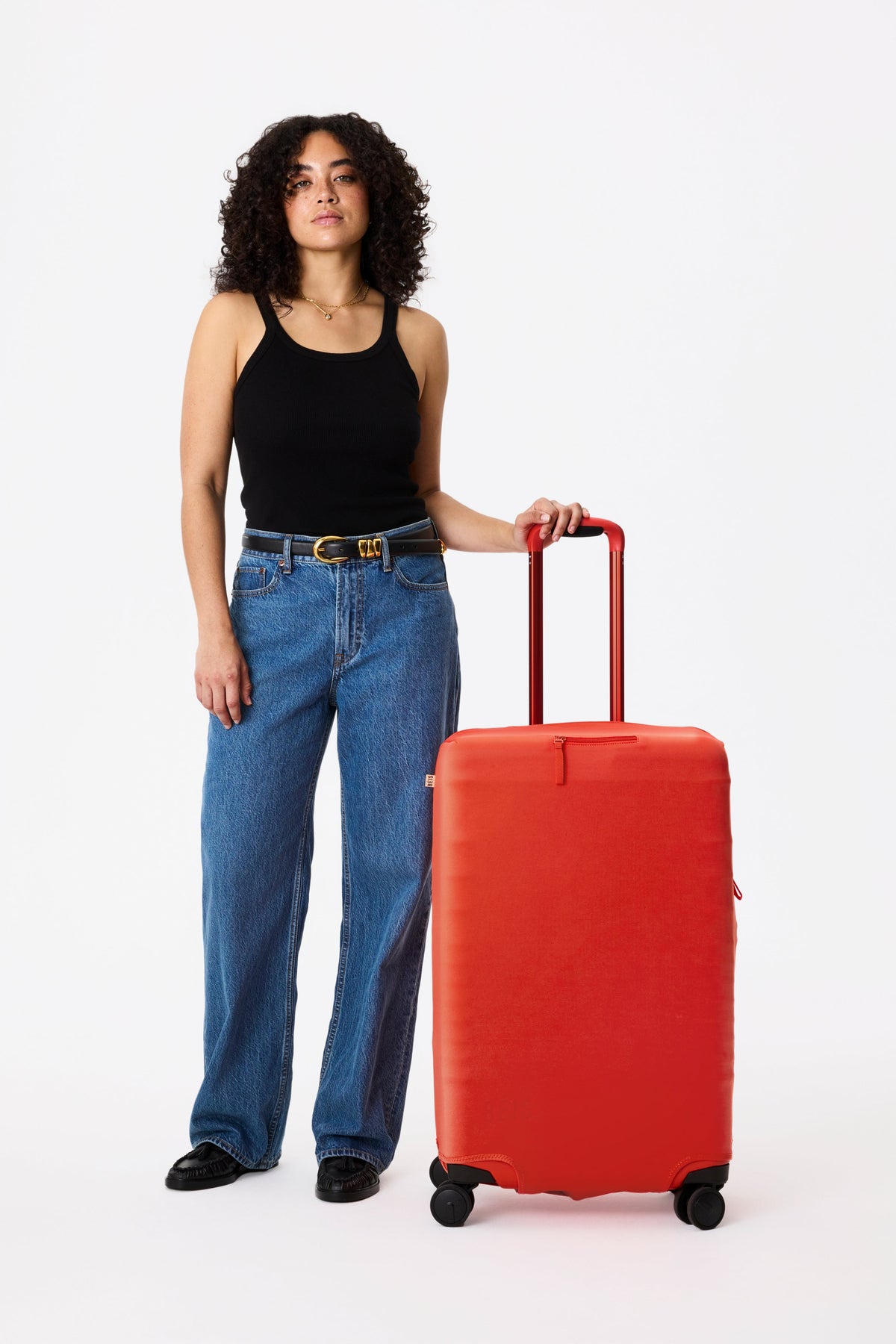 The Medium Check-In Luggage Cover in Flame - Image 5
