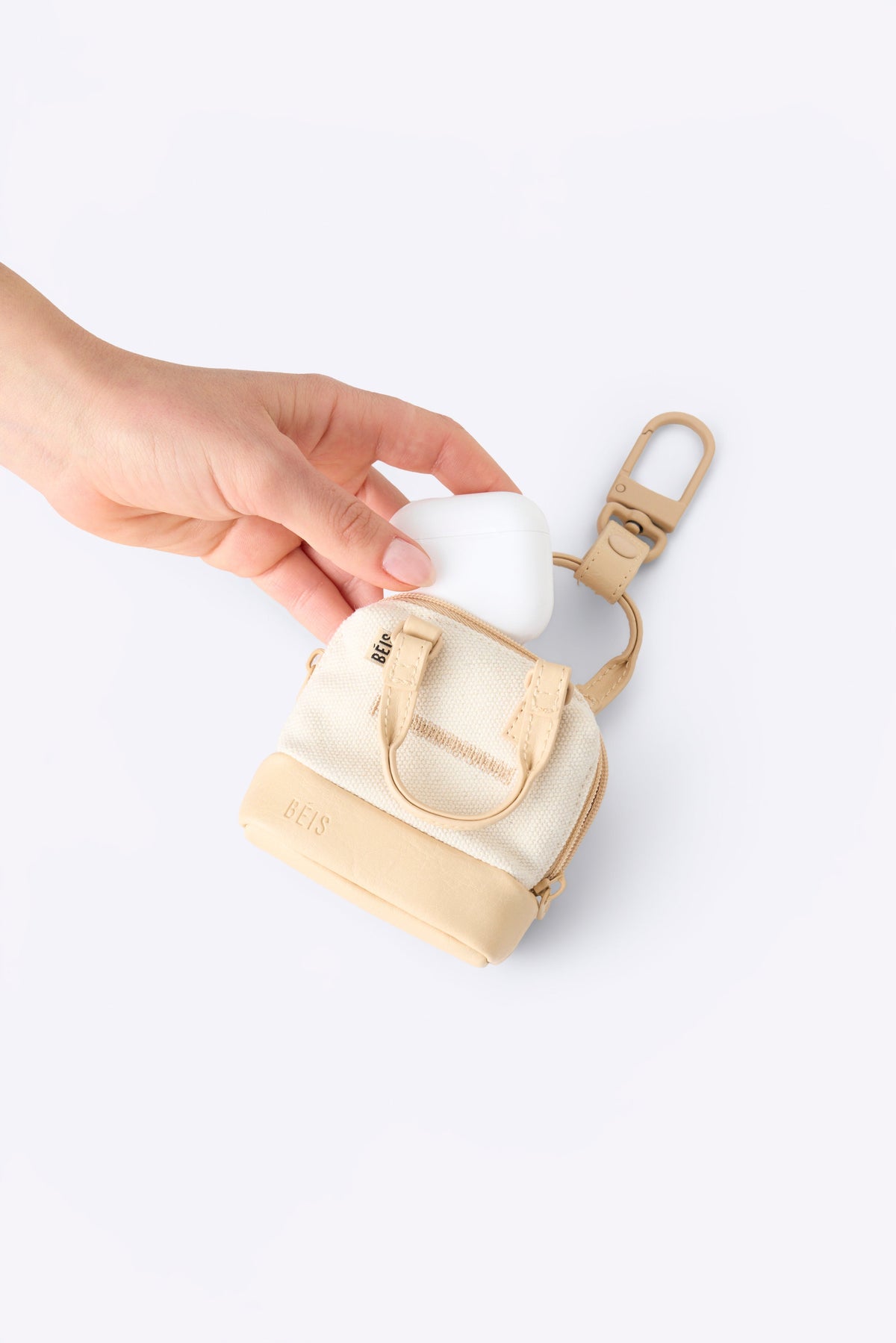 The Micro Weekender Charm in Beige - Image 3