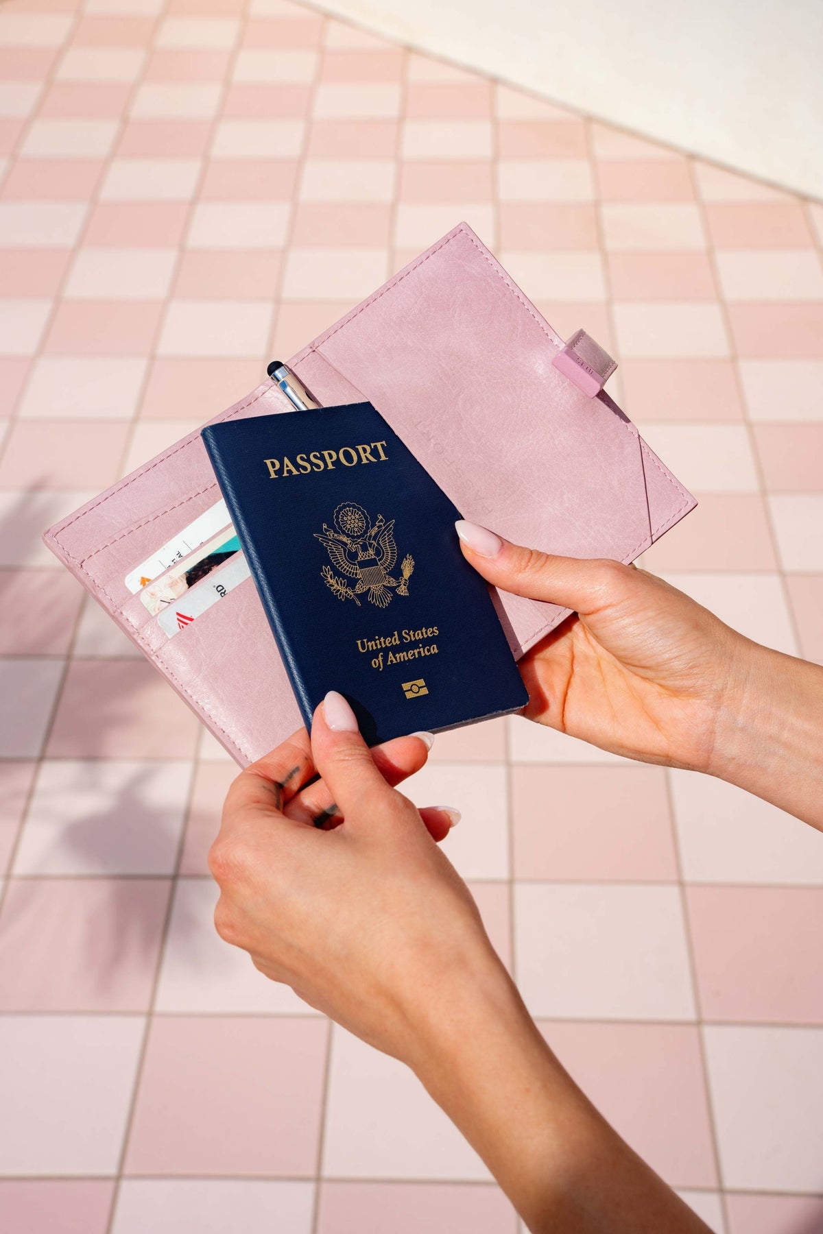 The Passport & Luggage Tag Set in Atlas Pink - Image 6