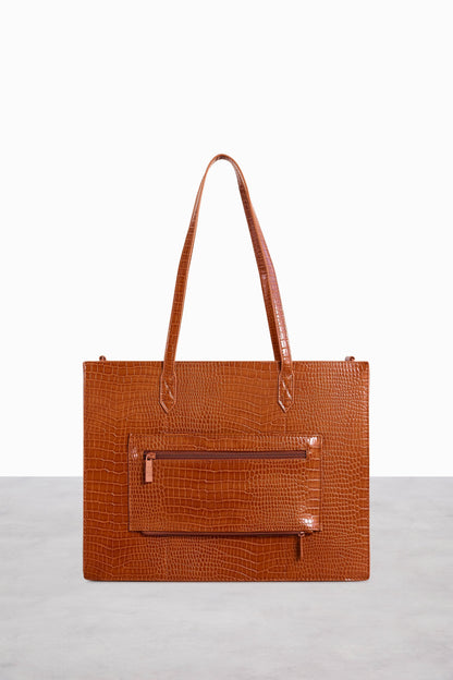 Resale The Work Tote in Cognac Croc - Image 4