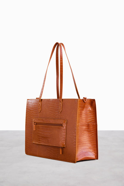 Resale The Work Tote in Cognac Croc - Image 3