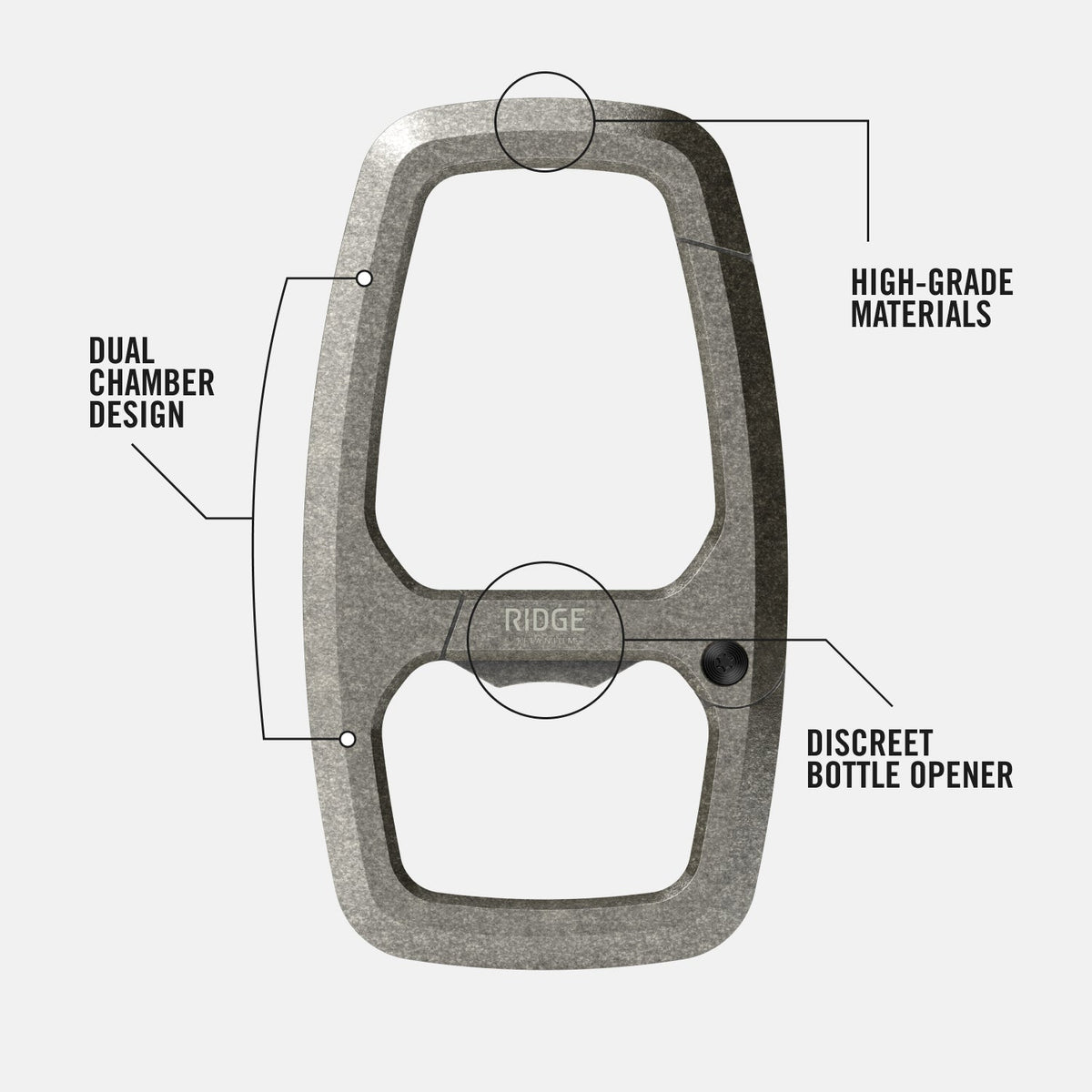 Dual Chamber Carabiner - Stonewashed Titanium - Image 3
