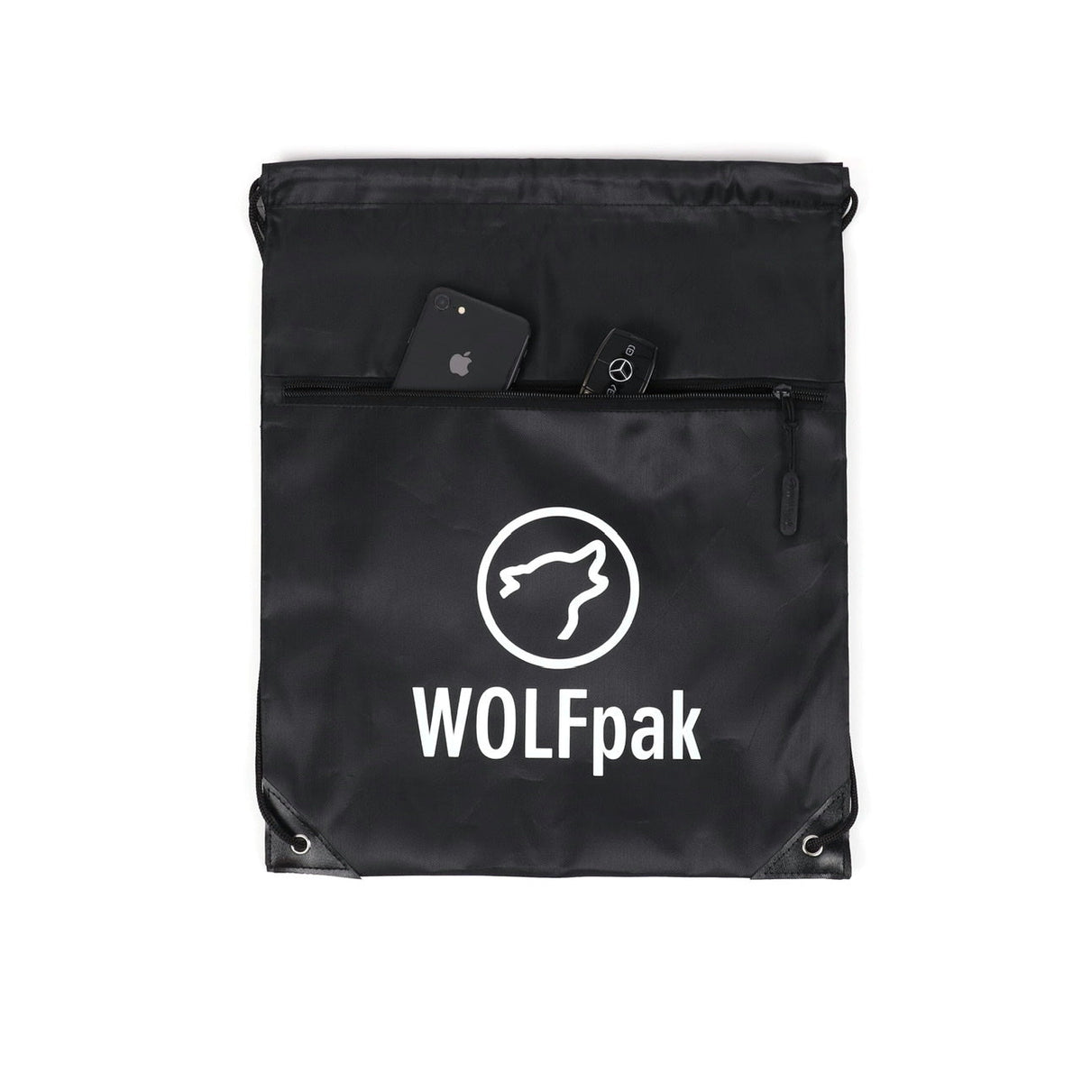Black Draw String Sackpack Bag - Image 2