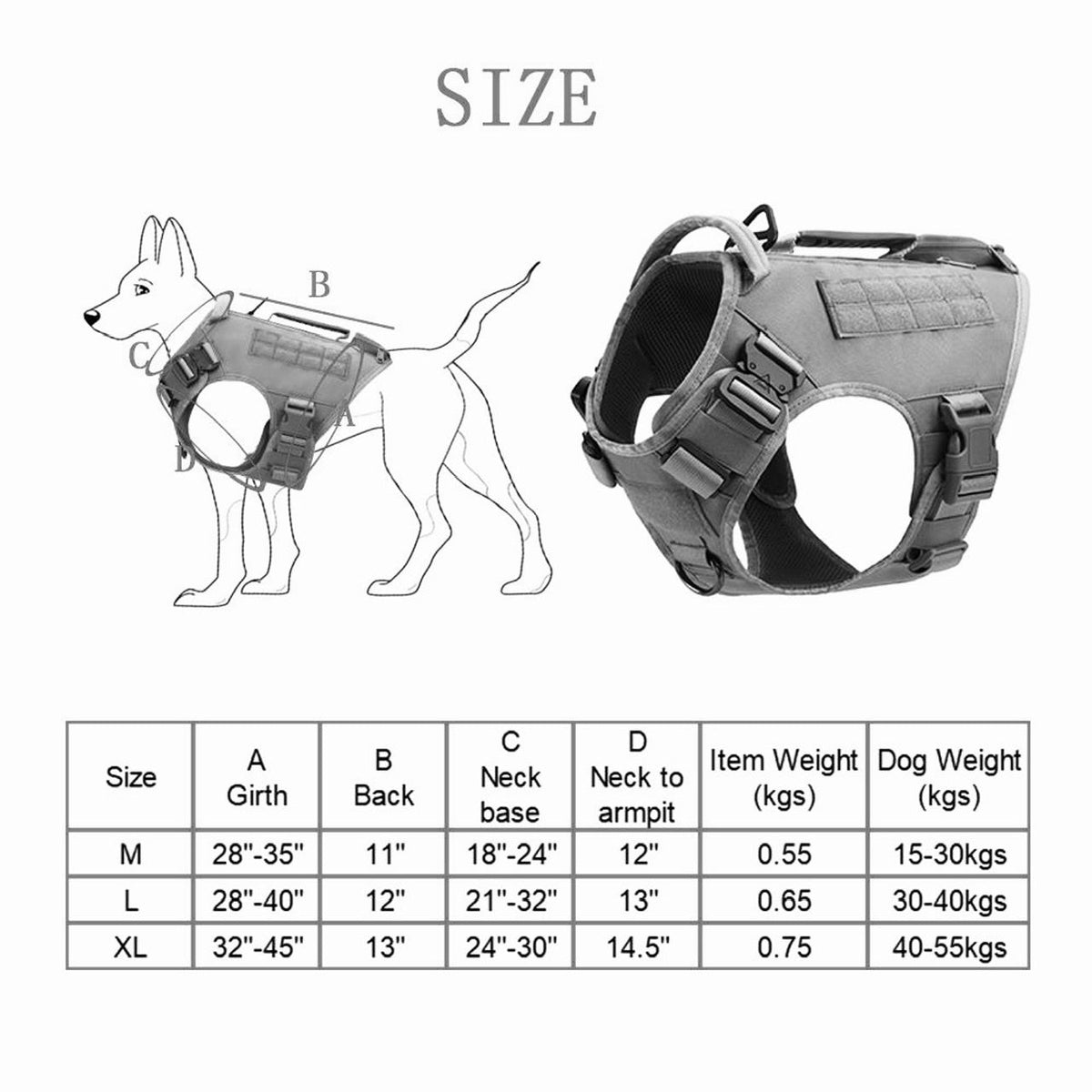 Camo Tactical Dog Vest Harness - Image 3