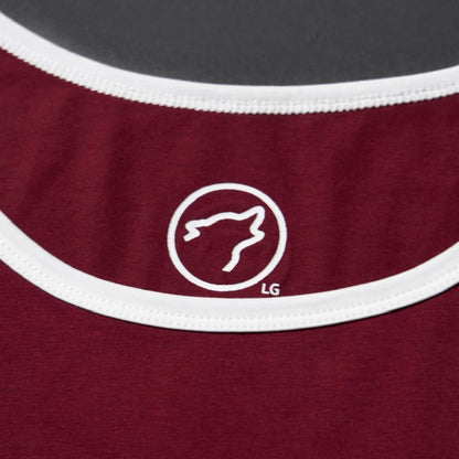 Men's Performance Tank Crimson Red with Off White Border (SALE) - Image 4