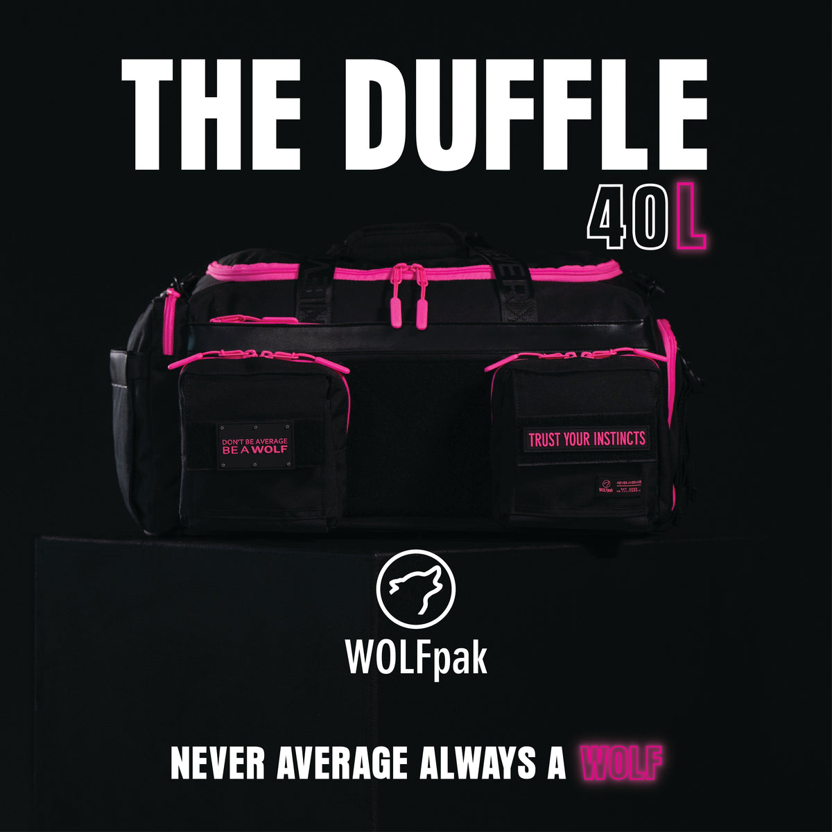40L Ultimate Duffle Bag Black Neon Pink - Image 4