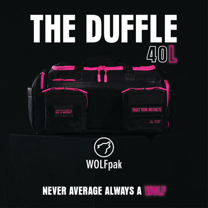 40L Ultimate Duffle Bag Black Neon Pink - Image 4
