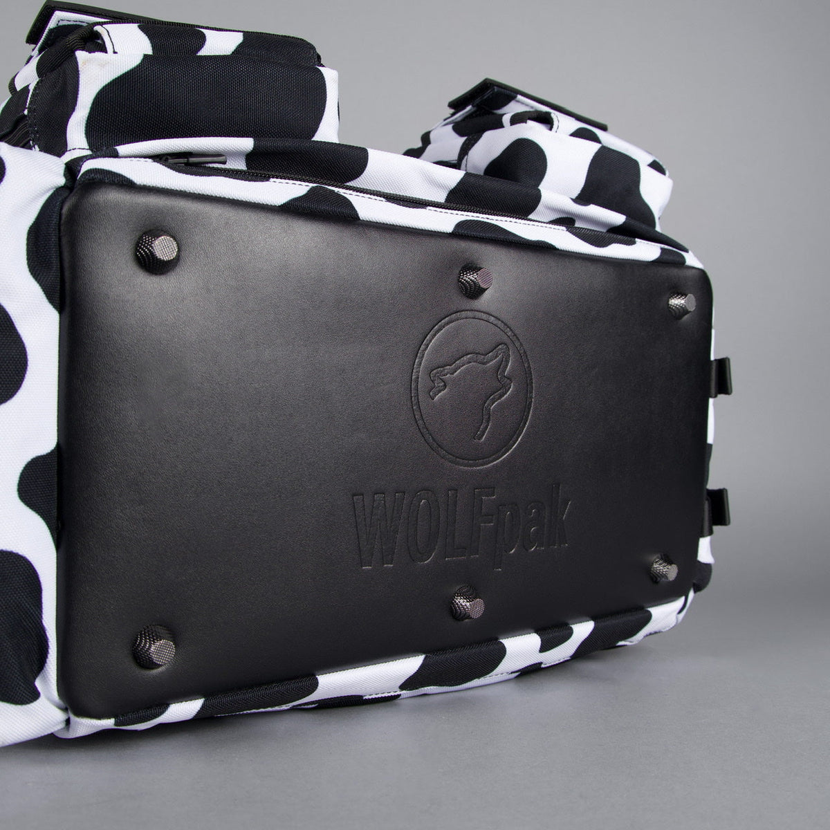 20L Mini Duffle Bag Black White Cow - Image 12