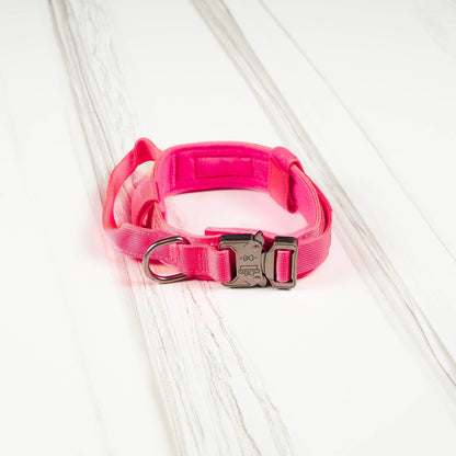 Tactical Nylon Dog Collar Neon Pink
