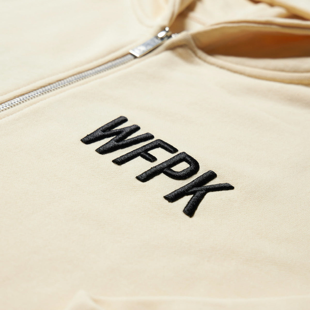 Cream Zip Up Hoodie - Image 5