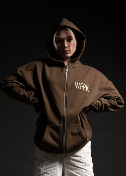 Mocha Brown Zip Up Hoodie (SALE)