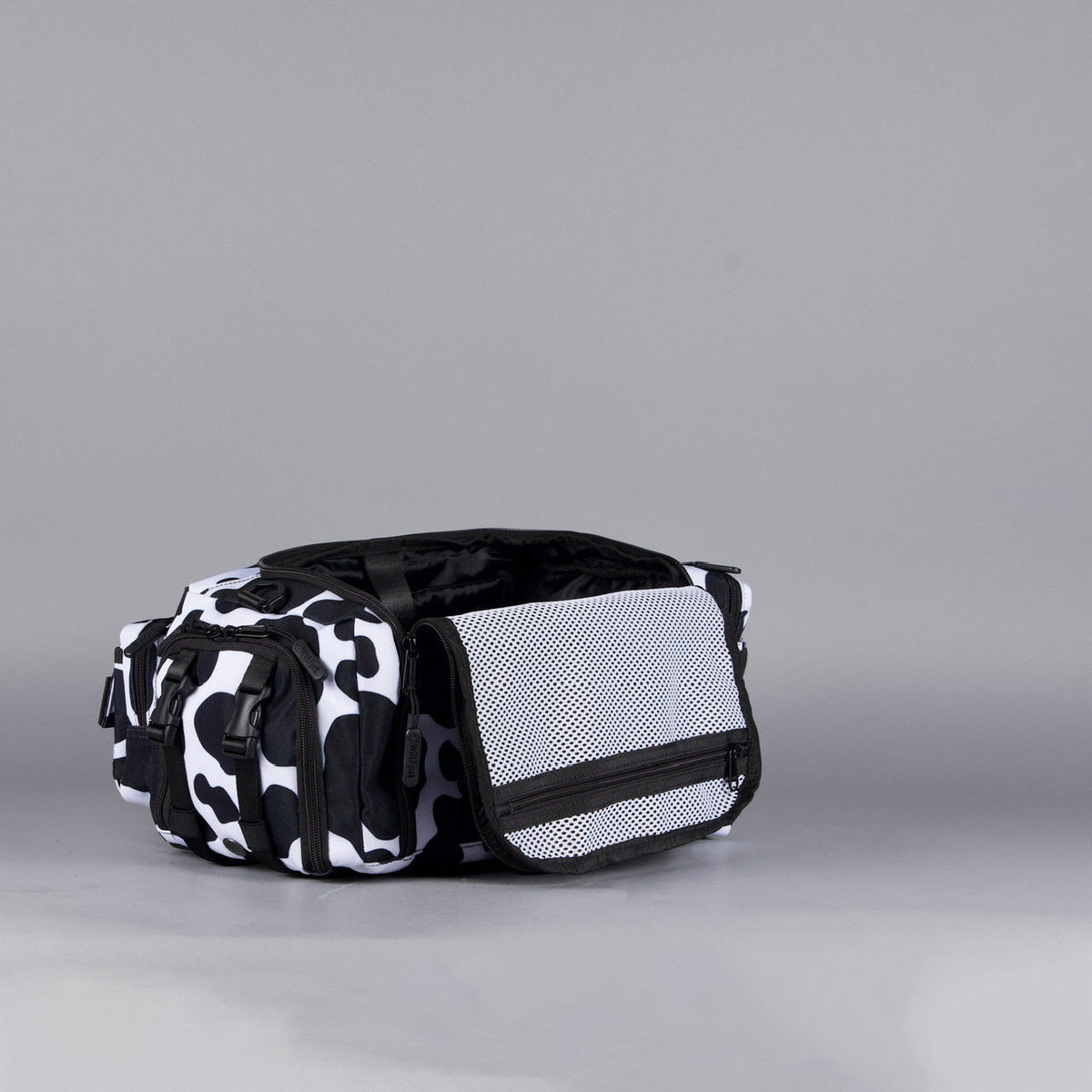 20L Mini Duffle Bag Black White Cow - Image 13