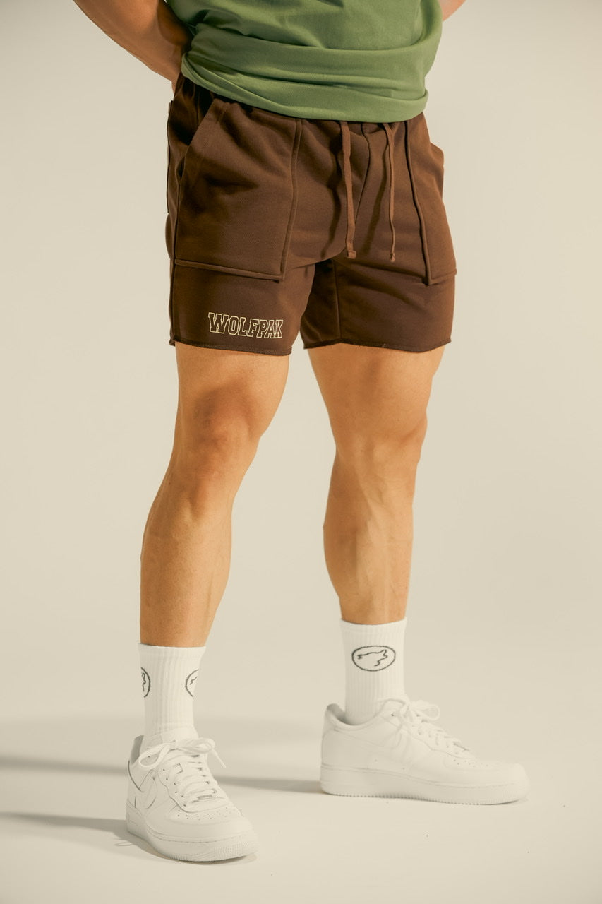 Men's Varsity Shorts Mocha Brown - Image 2
