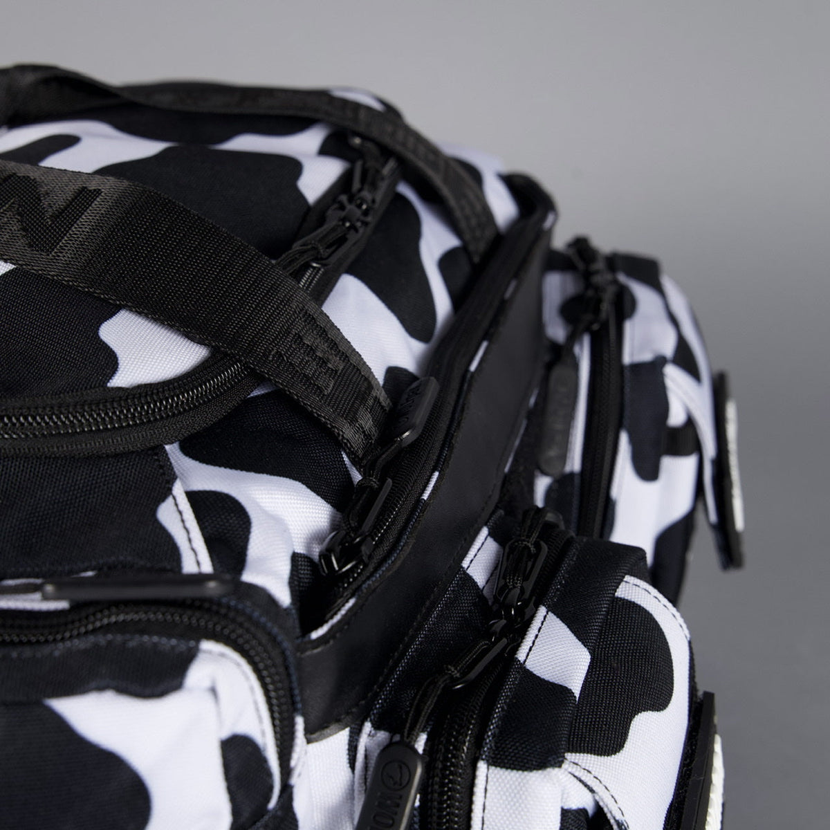 20L Mini Duffle Bag Black White Cow - Image 19