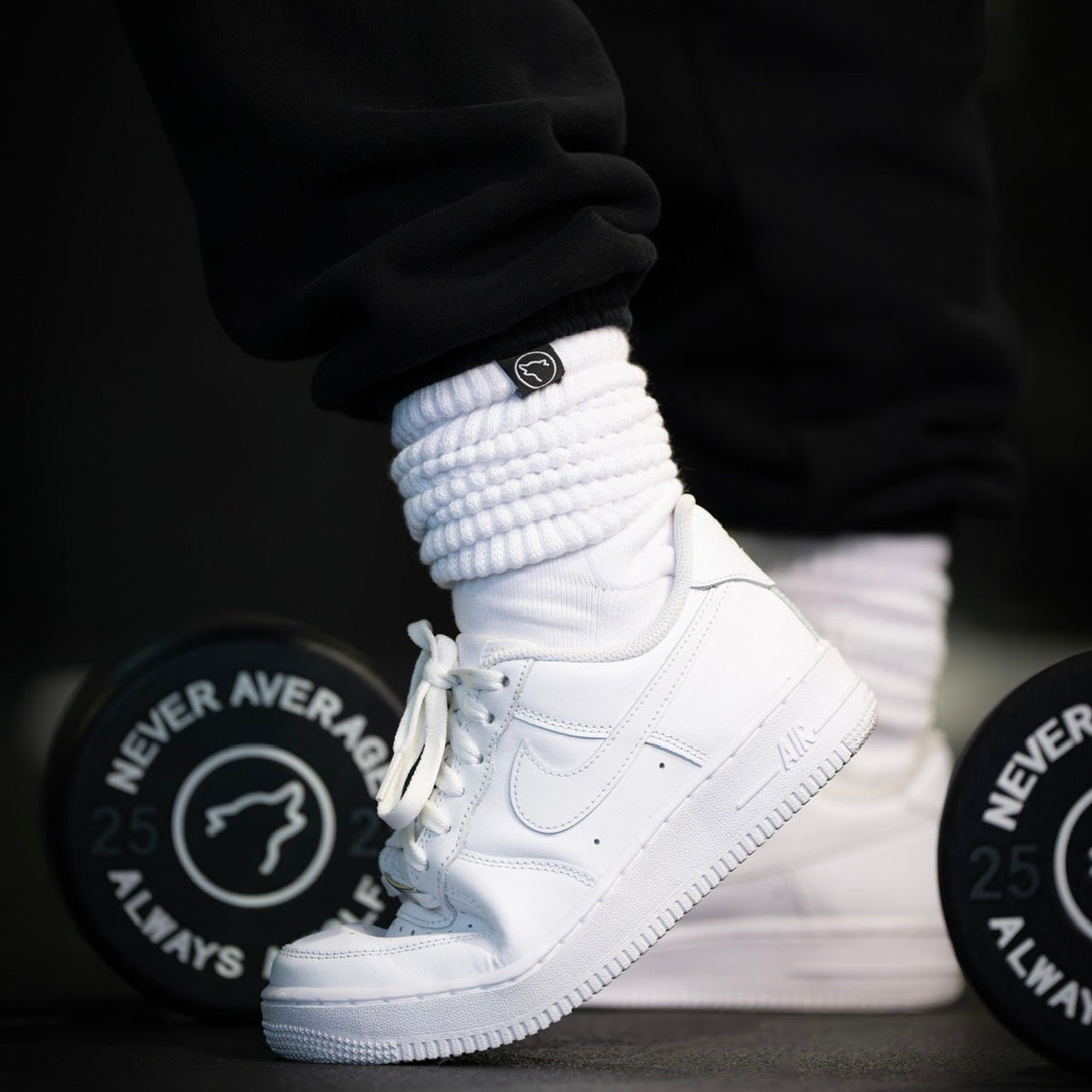 Arctic White Scrunch Crew Socks - Image 2