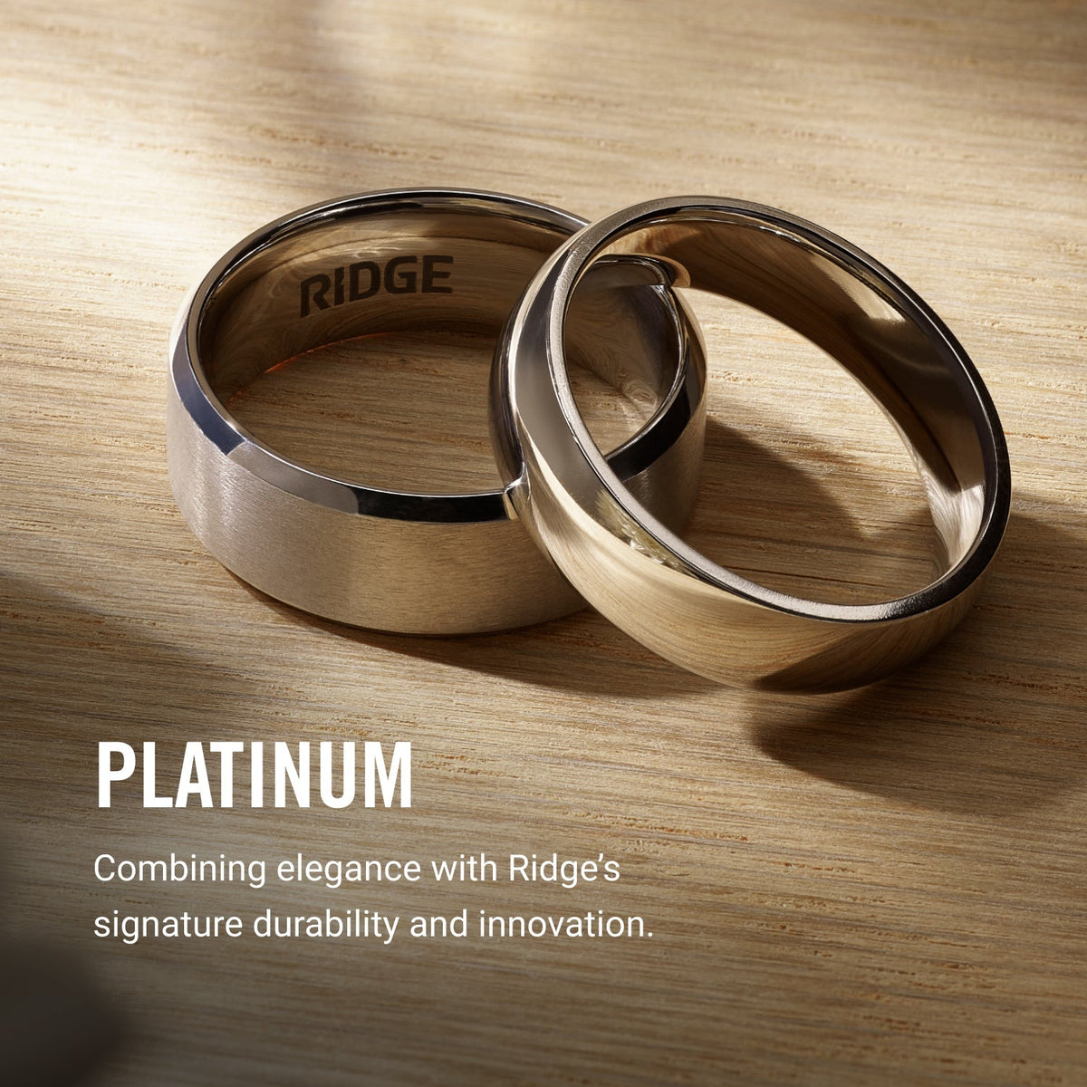 Ridge 6mm Rounded Ring Set - Platinum | Tantalum - Image 7